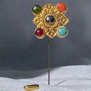 Rare French Historical Reproduction Gold Plated Stick Pin Signed